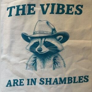 The Vibes Are In Shambles Sheriff Raccoon Canvas Tote Bag